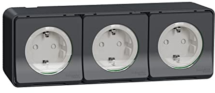 Schneider Electric MUR36038 Schuko Triple Superficie 16 A