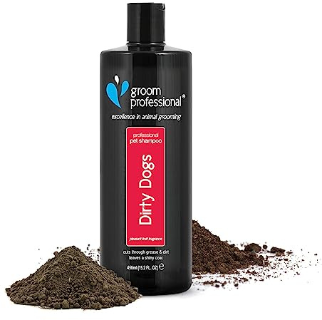GROOM PROFESSIONAL Dirty Dogs Hundeshampoo - Hundeshampoo Gegen Geruch - Tiefenreinigendes Shampoo für Hunde - Für Schmutziges & Fettiges Fell - Hinterlässt das Fell Weich & Sauber, 450ml