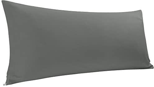 PiccoCasa Body Pillow Cover Cotton Bolster Pillow Cases 1 Pack, Grey 6ft | Zipper Closure Body Pillow Cover, Pillowcases for Bedroom Use