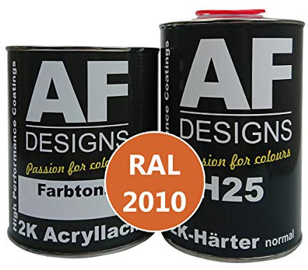 Alex Flittner Designs 2K Lack 1,5kg Set RAL 2010 SIGNALORANGE matt Holz Maschinen Industrielack LKW NFZ