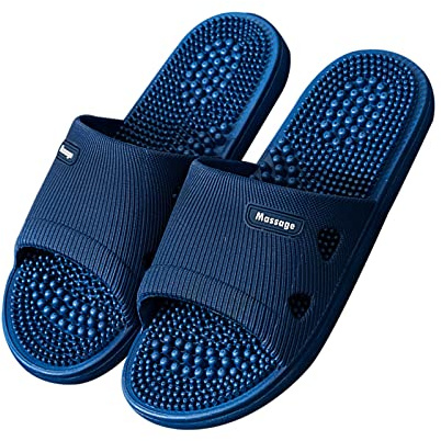 HAQMG Chaussons De Maison pour Femmes Pantoufles De Massage Sandales, Pantoufles De Douche pour Hommes Acupression des Pieds Réflexologie Massage Shiatsu Arch Soulagement De La Douleur Fasciite