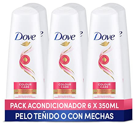 Dove Acondicionador Protección del Color para pelo teñido o con mechas, nutre y repara - Pack de 6 x 350ml