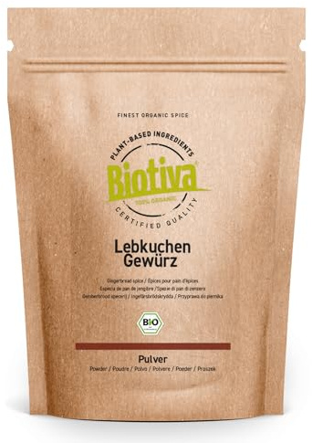 Biotiva Especia de Jengibre orgánico 100g - molido - canela de Ceilán, cilantro, anís, clavo, jengibre, cardamomo - de cultivo ecológico controlado