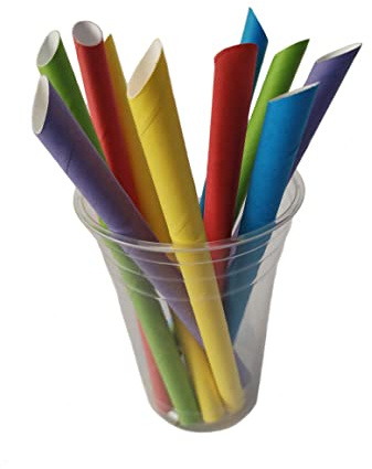 1000 Bubble Tea Strohhalme aus Papier nachhaltig stabil made in EU FSC-zertifiziertes Papier 200x12mm bunt