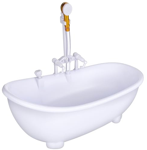 Doll Bathroom Set Electric Doll Bathtub House Furnisher Wood mini Bathtub Miniature White Miniature House Playsets
