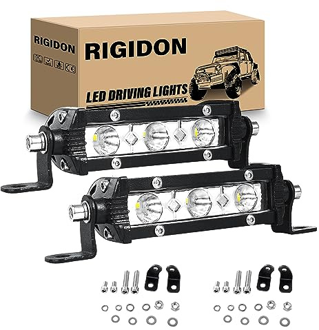 RIGIDON 2Pcs 13CM 15W Zusatzscheinwerfer 12V 24V Auto Scheinwerfer Offroad Beleuchtung Traktor Wasserdicht Spot Strahler Led Arbeitsscheinwerfer Bar für 4x4 SUV UTV ATV LKW Rückfahrscheinwerfer