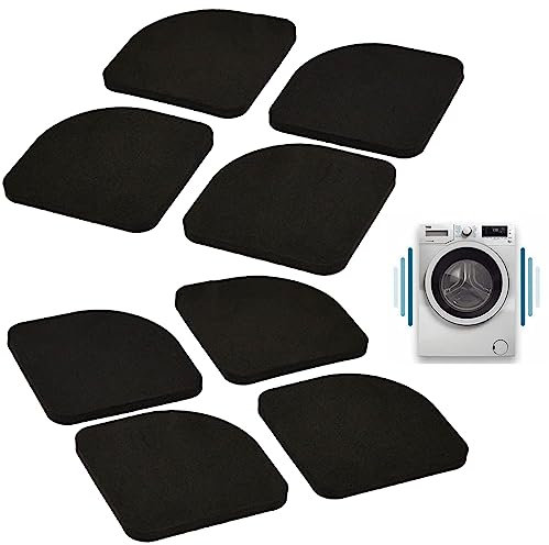 GNAUMORE Washing Machine Anti Vibration Pads,Shock Absorbing Washer Pads,Washing Machine Dryer Treadmill Big Appliance Accessory,Anti Shock Mat Universal for Washer Dryers Noise Dampening Black