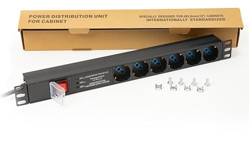 Seguridad y Protección Marca LINK Modelo MULTIPRESA DA Rack 19 6 Prese UNIVERSALI con INTERRUTTORE Spina Italiana 16A E INTERRUTTORE CONTRO LE SOVRATENSIONI