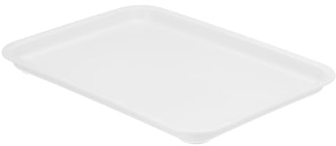 PATIKIL 12x9 Fast Food Tray, Plastic Reusable Multi-Purpose Rectangle Serving Tray for Cafeteria Restaurant Home Kitchen, White