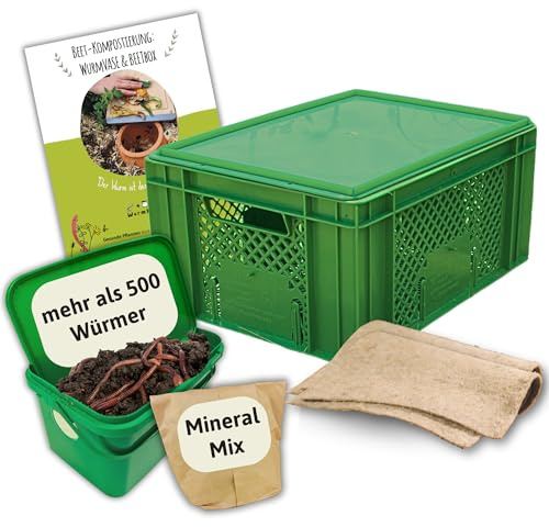 Beetkomposter Wurmbox mit Wurmkiste Starterset inkl. 500 Kompostwürmer
