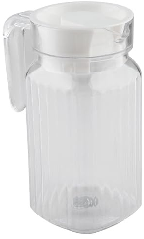 Cocoarm Bouteille de jus en acrylique transparent avec couvercle - Petite carafe en verre - Pour eau, thé, jus, limonade, boissons (500 ml)