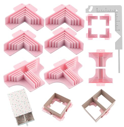7Pack Clamps Corner Guides Cartonnage Corner Holding with Metal Bookbinding Cover Tool ，Corner/Divider Assembly, (3 mm, 2 mm, 1.5 mm, 1 mm) Wide .for Book Covers, Chipboard Boxes, Dioramas