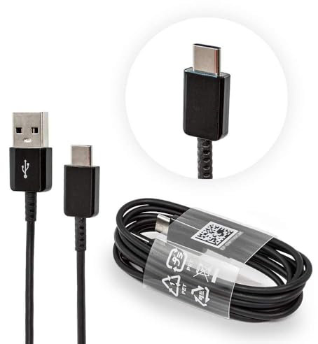 Inspired Essentials Fast Charging USB-A USB-C Type C Charge and Sync Cable Compatible with Samsung/Apple Mobile Phones and Tablets (USB-A to USB-C, Black (0.8m))
