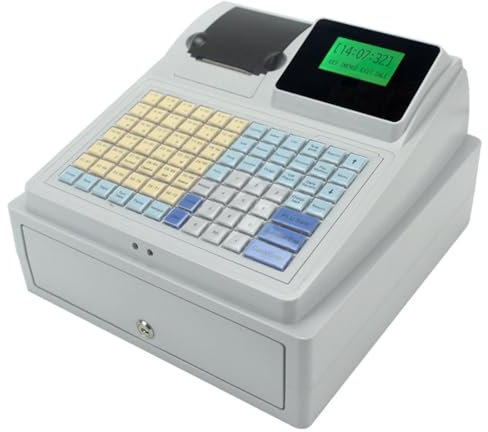 GJBMXSM Elektronische Registrierkasse Für Kleine Unternehmen – 81 Tasten, Led-digitalanzeige, Englisches System – Ideales Kassensystem Für Restaurant, Supermarkt, Einzelhandel – Registrierkasse