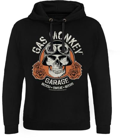 Gas Monkey Garage Offizielles Lizenzprodukt Skull Epic Hoodie (Schwarz), XX-Large