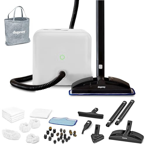 Dupray Neat Steam Cleaner, Multipurpose Steamer for Floors, Grout & Upholstery, Chemical-Free Cleaning, Long Run Time, 40-Piece Accessory Kit *Kills 99.9% of Bacteria & Viruses