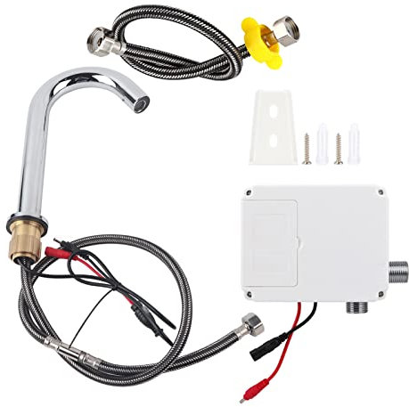 Grifo de agua con Sensor de inducción automático de rosca G1/2 pulgadas, grifo frío único infrarrojo con caja de Control (Funciona con pilas: modelos de tamaño medio a alto)