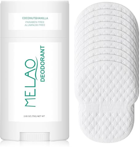 Déodorant Stick Anti-Transpirant à la Noix de Coco et à la Vanille, Anti-Transpirant pour Femmes et Hommes, Déodorant avec 10 Coussinets pour les Aisselles, 48H Fraîcheur & Protection contre Odeurs