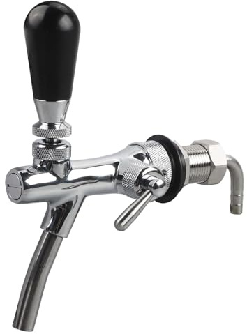 WOOLUCK Bierzapfhahn Einstellbare G5/8, Verstellbarer Bierhahn, Gewinde Bierhahn Chrome Fassbierhahn für Hause Bar Restaurants
