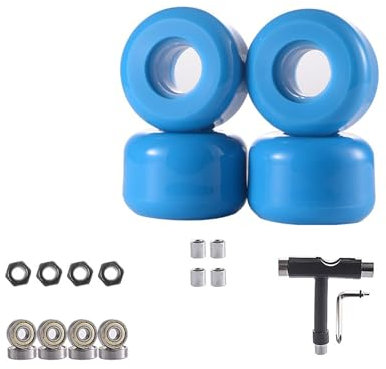 4er Pack Skateboard Rollen 54 mm mit Kugellager Set Street Skateboard Tricks Cruiser Skateboard Rollen und Werkzeug für Street Tricks