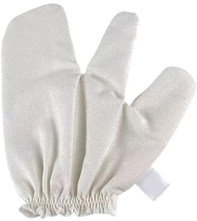 Trockenbürsten-Handschuhe Hautpolierhandschuhe | Natürliche Rohseide Handschuhe mit elastischem Handgelenkband für Bad Spa Dusche zur Hautpflege und Massage