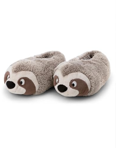 NICI Hausschuhe für Kinder & Erwachsene Faultier Izzy Icetumbler 36-39 (M) - beige - Warme Kuscheltier Schuhe aus Plüsch mit Anti-Rutsch Sohle, Slippers - 62451