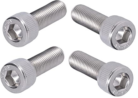 Garosa Lot de 4 Boulons Hexagonaux Acier Inoxydable M10 Pas Fin 1.25mm M10x30 pour Carrosserie Pare-Chocs Fixation Auto Remplacement