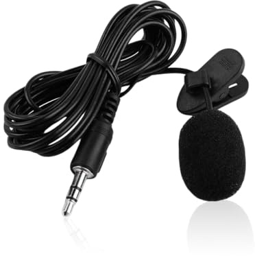 mophrati Microfono a bavero con interfaccia da 3,5 mm Intervista a cancellazione del rumore per interni ed esterni Microfono a clip con pickup a 360 gradi