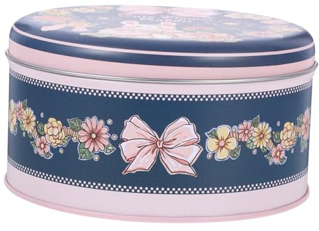 VALICLUD Scatola in Lamiera Stagnata Rotonda per Dolcetti e Cioccolatini, Confezione Regalo Multiuso Sicura per Alimenti, per Feste Natalizie Colorate