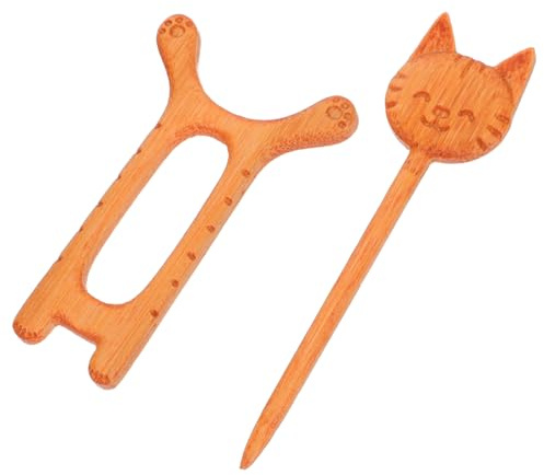 OSOLADY Broche Chat Mignonne Bois Badge à Porter Revers Épingle Décorative pour Pull Châle et Vêtements Femme