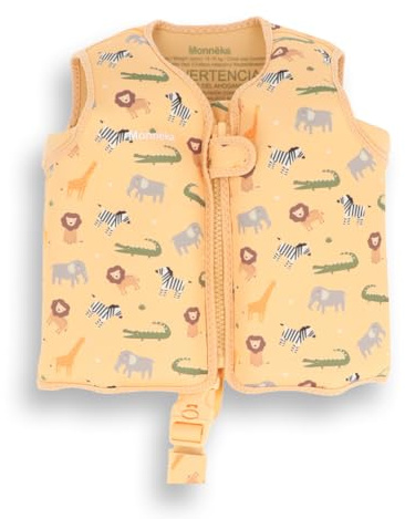 Monnëka Giubbotto Nuoto Bambino in Neoprene Galleggiabilità | Wild Animals 3 a 6 anni