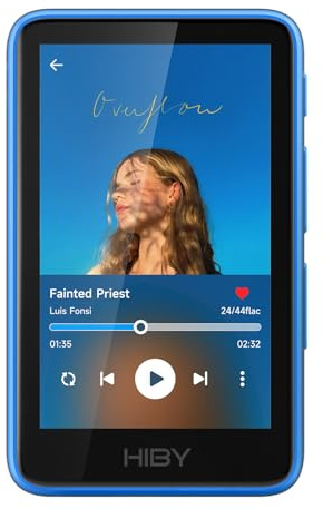 HiBy Music R1 Bluetooth MP3 Player with Touchscreen, Hi-Res Audio & Wireless Dual Certified, Supports Tidal & Qobuz Streaming, LDAC, Expandable Storage up to 2TB, 15-Hour Playtime
