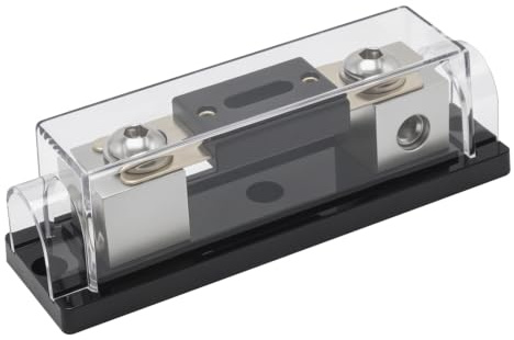 Ollanoos Premium 80A ANL säkringshållare, inklusive 80 ampere ANL-säkring, kompatibel med ljudsystem i bilar, lastbilar och båtar, tillförlitligt skydd mot kortslutningar