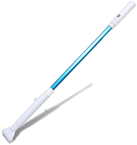 Kaloriko Aspirador automático de piscina con pilas, mango telescópico de aluminio 130-195 cm, cepillo extraíble, filtro, cepillo de succión para suelo, paredes, esquinas, hojas, suciedad, arena en la