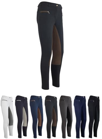 HKM by Reiterladen24 - Damen Reithose Vollbesatz BASICLINE schwarz/dunkelbraun 50
