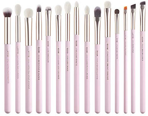 Jessup T294 Lot de 15 pinceaux de maquillage professionnels outils cosmétiques pour eyeliner ombre à paupières manches en bois naturel poils synthétiques