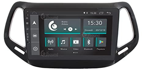 Jf Sound car audio system JF-031JCA-XDAB Autorradio de Ajuste Personalizado Compatible con Jeep Compass Android GPS Bluetooth WiFi Dab USB Pantalla táctil Full HD 10