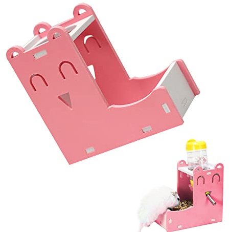 WSHuayee 2 in 1 per criceti, bevitore d'acqua automatico, per piccoli animali domestici, da appendere, per piccoli animali domestici, per criceti, gerbilli, topi e porcellini d'India (125 ml, senza