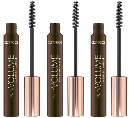 Catrice Pure Volume Magic Brown Mascara, Nr. 010, Schwarz, langanhaltend, volumengebend, Expressergebnis, natürlich, vegan, ohne Mikroplastikpartikel, Nanopartikel frei, ohne Parfüm, 3er Pack (3x10ml)