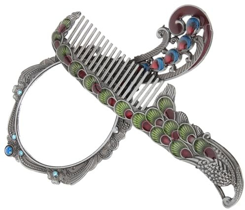 Beatifufu 2stücke Tragbarer Vintage Handspiegel Und Kamm Hochwertiger Kosmetischer Handspiegel Für Reisen Kompakt Und Leicht Für Handtaschen Und Unterwegs