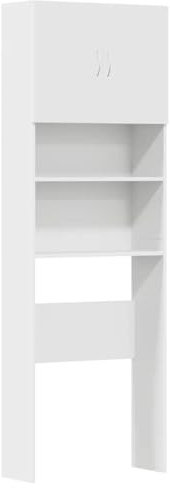 vidaXL Mobile Lavatrice Bianco 64x24x190 cm in Legno Multistrato, mobiletto per lavatrice, armadio lavanderia, mobiletto per il bagno