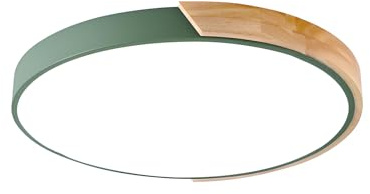 Svetilnikya Moderner Led Deckenleuchten aus Holz, Rund Flach deckenlampe, Led Deckenleuchte Flach für Wohnzimmer Schlafzimmer Badezimmer Küche Balkon, Kinderzimmer Lampe Decke, 30 * 5cm (Grün)