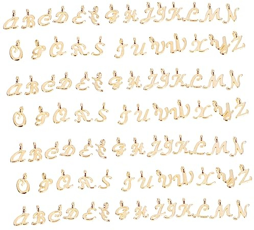 Generisch 156 Stück Teiliges Goldene Buchstaben Anhänger Charms für DIY Schmuckherstellung Metallische Buchstaben für Armbänder und Kreative Bastelprojekte