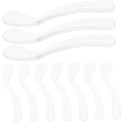 Mini Espátula Cosmética de Color Claro Ps 10 Piezas para Crema Facial | Aplicador para Cuidado Facial, Fácil de Limpiar y Usar, para Viaje y Salón de Belleza, Reduce Desperdicio