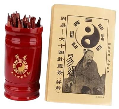 Wmqbjta Set di Cinese I Ching con Bastoncini per Incontri, Feste E Viaggi.
