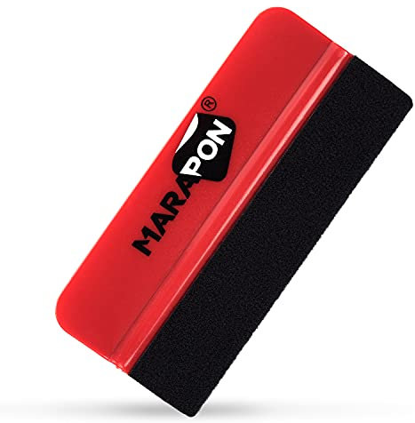 MARAPON® Raclette Film [10x4.3 cm] en Feutre - pour Films Fenêtre et Films de Voiture - Raclette en Feutre Haute Qualité Adaptée aux Films Carbone et Alcantara