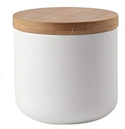 LONGTAP Food Storage Canister with Airtight Lid,Ceramic Storage Container Kitchen Storage Jar for Coffee,Sugar,Tea,Spice etc. (White, 6.76 oz)