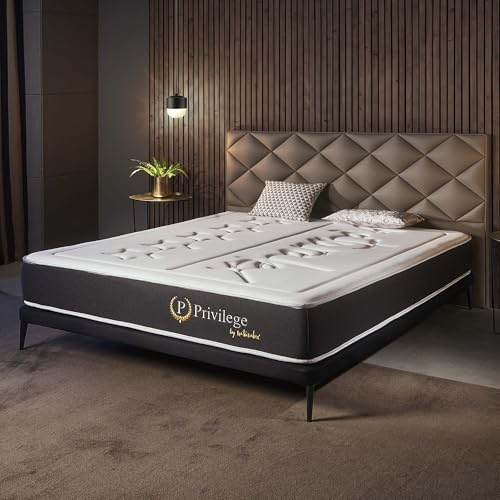 Naturalex - Privilege - madrass 160 x 190 cm - 25 cm - H4 - medelfast - Deluxe madrass för hemmet - 7 zoner minnesskum - blå latexteknik - HR - anti-tryckpunkter - sova som på lyxhotell