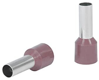 DEBFLEX - Embout pour Fil Electrique Pré Isolé 10 mm² - Cosse à Sertir pour Câblage Electrique - Connecteur Electriques - Métal - Marron - Lot de 10 Embouts