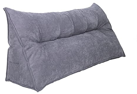 Meerweh Rückenkissen Keilkissen Palettenkissen, 118x30x48cm, Cordstoff, flauschig, grau